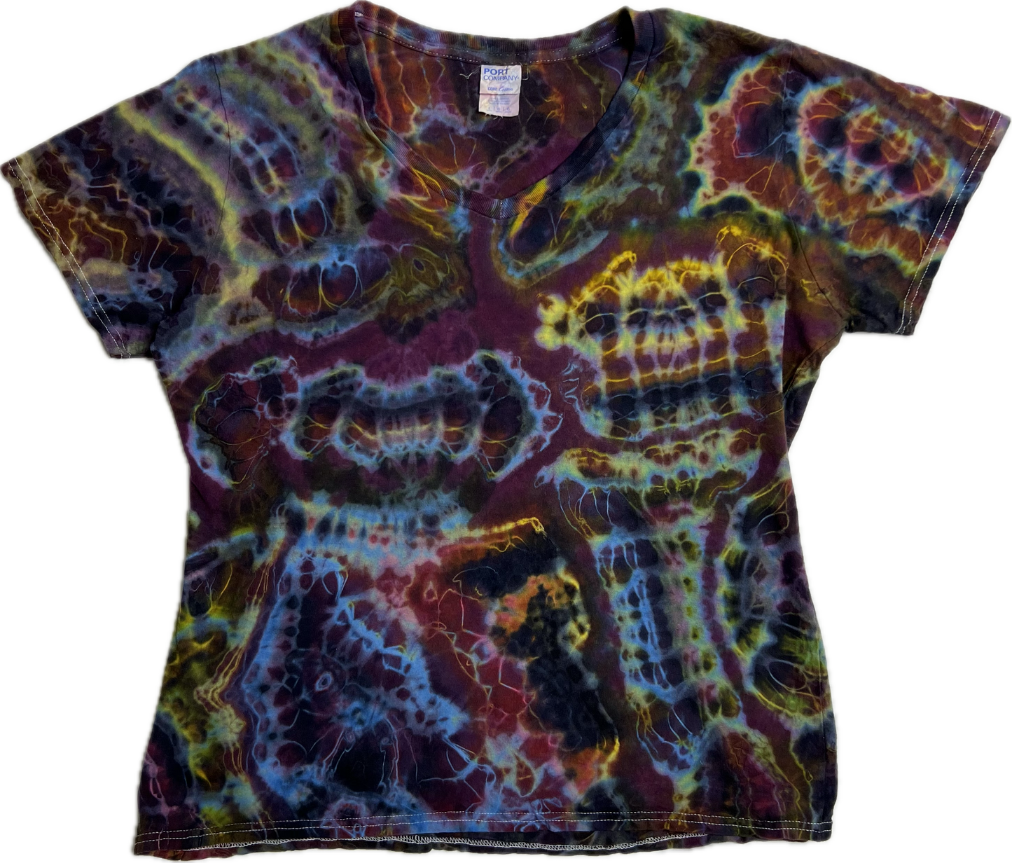 Ladies Large Tie-Dyed Port and Company V-Neck