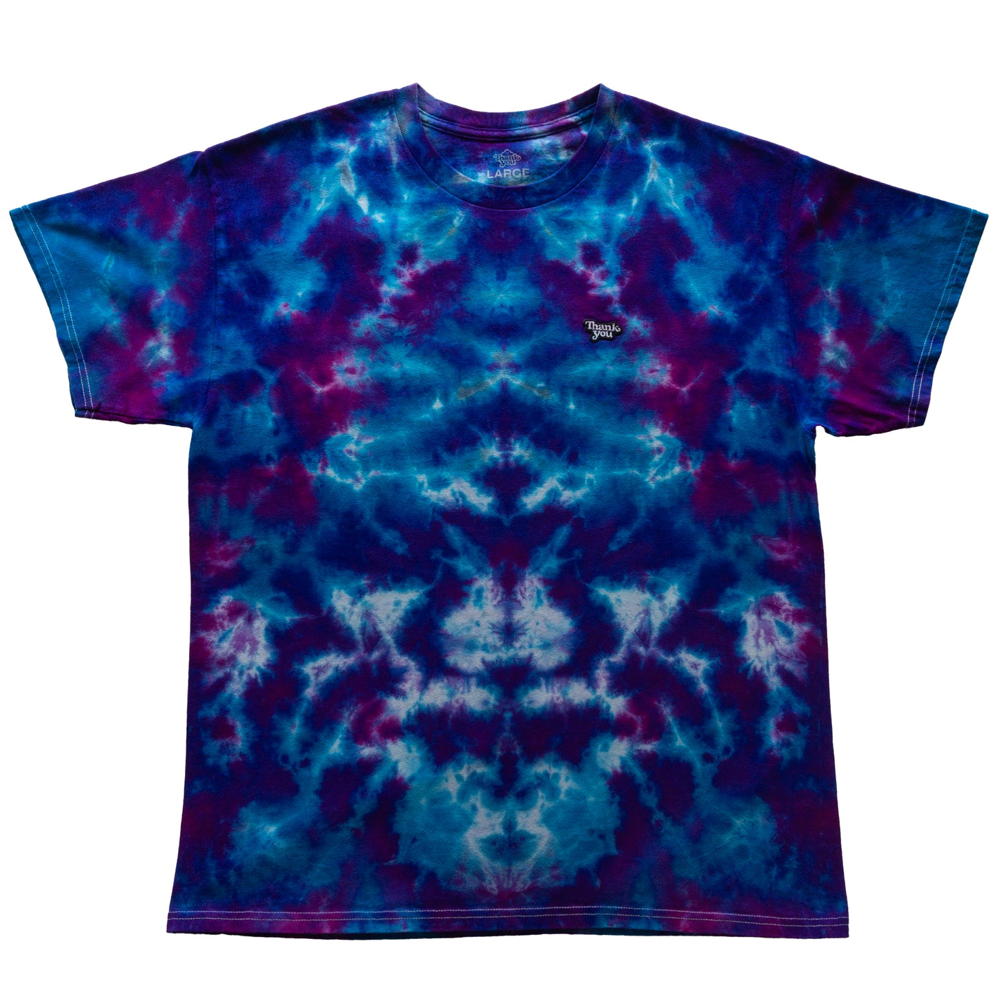 Large Tie-Dyed "Thank You" Skateboard Brand T-Shirt